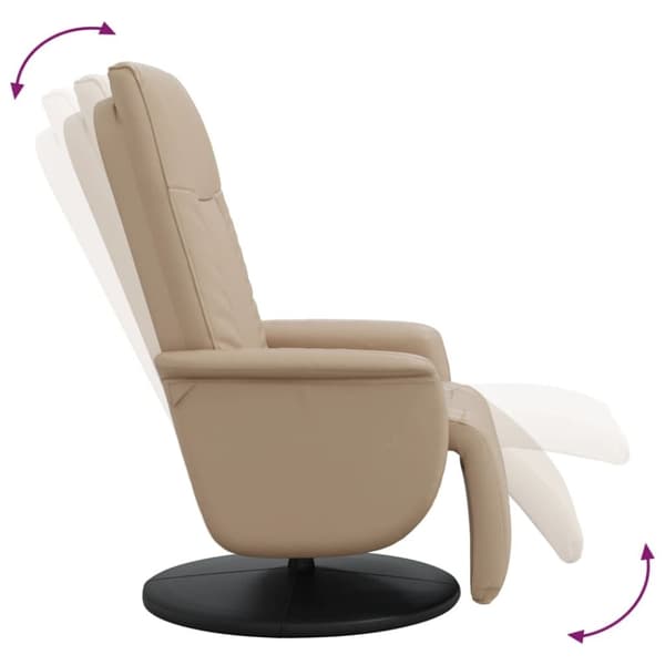 vidaXL Reclinerfåtölj med fotstöd cappuccino konstläder