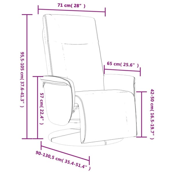 vidaXL Reclinerfåtölj med fotstöd cappuccino konstläder