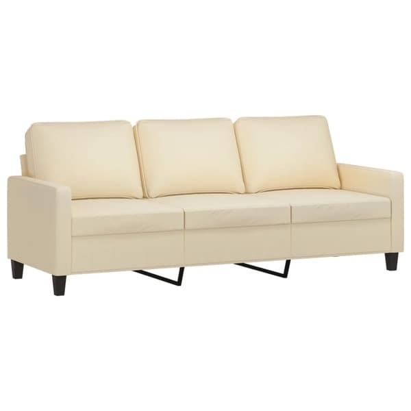 vidaXL sofasæt 3 dele med hynder stof cremefarvet