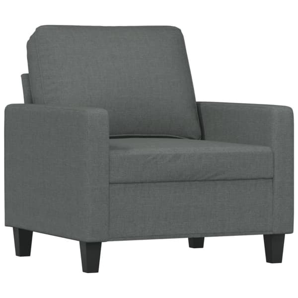 vidaXL Fåtölj med fotpall mörkgrå 60 cm tyg