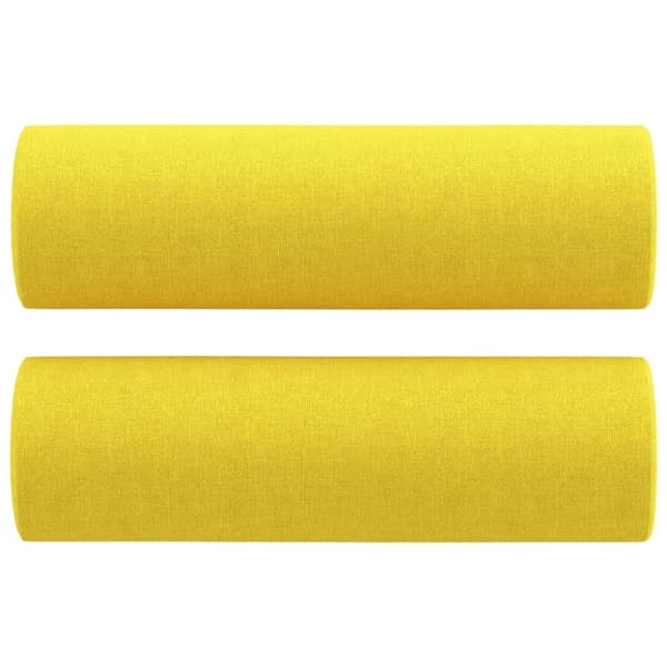 vidaXL 3-personers sofa med pyntepuder 180 cm stof lysegul