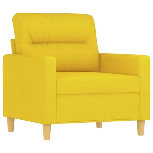vidaXL Fåtölj med fotpall Ljusgul 60 cm tyg