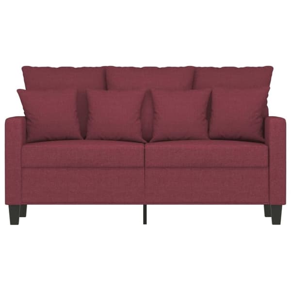 vidaXL 2-sitssoffa vinröd 120 cm tyg