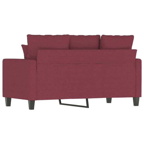 vidaXL 2-sitssoffa vinröd 120 cm tyg