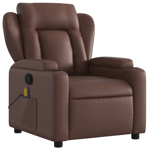 vidaXL Massagefåtölj brun konstläder