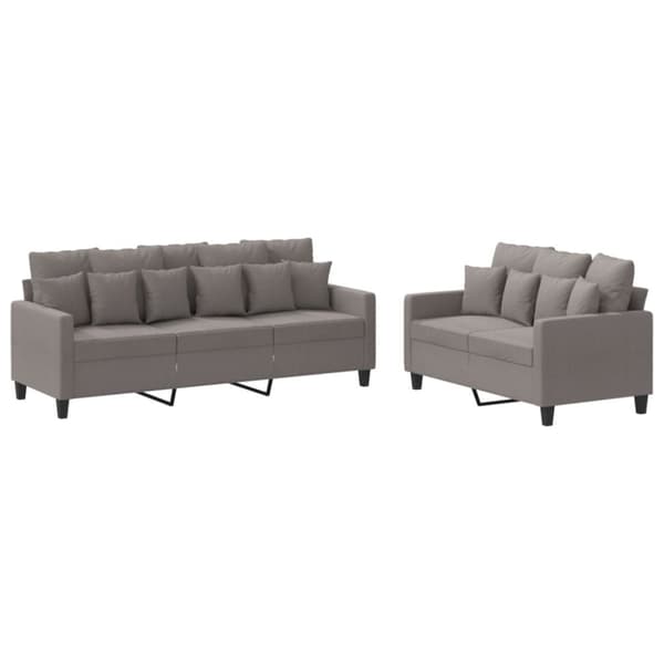 vidaXL sofasæt 2 dele med hynder stof gråbrun