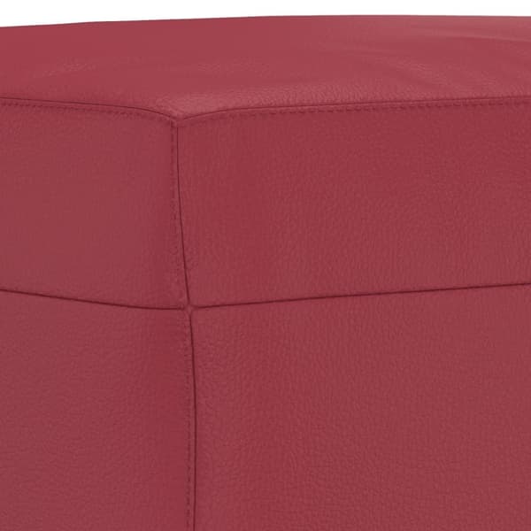 vidaXL sofasæt 3 dele med hynder kunstlæder vinrød