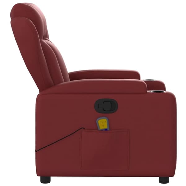 vidaXL massagestol kunstlæder vinrød