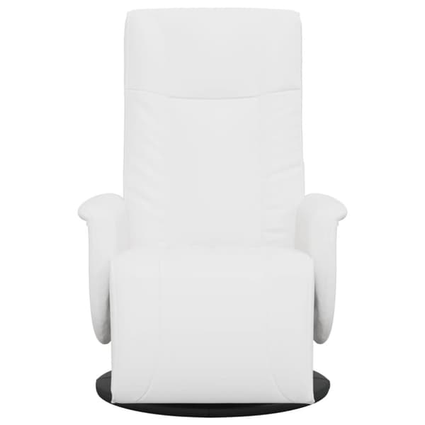 vidaXL Reclinerfåtölj med fotstöd vit konstläder