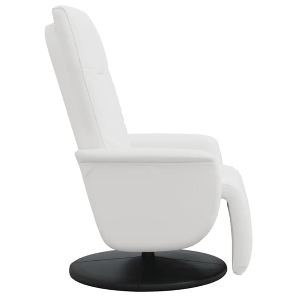 vidaXL Reclinerfåtölj med fotstöd vit konstläder