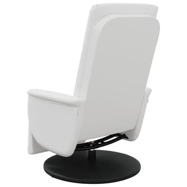 vidaXL Reclinerfåtölj med fotstöd vit konstläder
