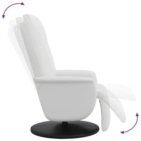 vidaXL Reclinerfåtölj med fotstöd vit konstläder