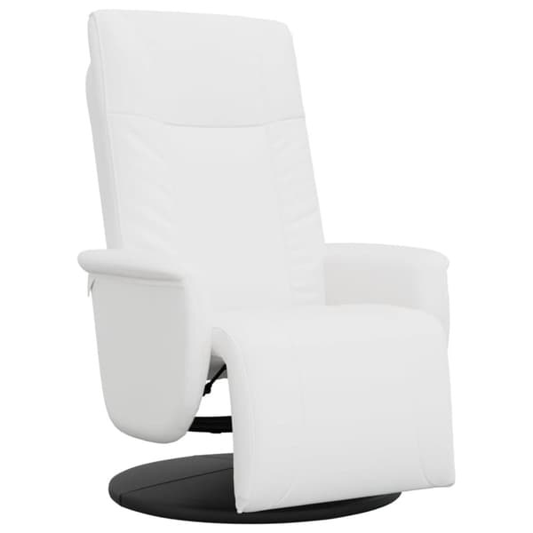 vidaXL Reclinerfåtölj med fotstöd vit konstläder
