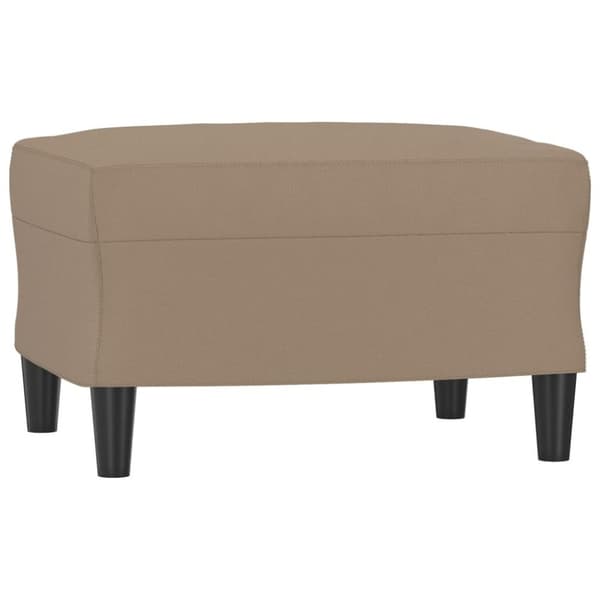 vidaXL 3-sitssoffa med fotpall cappuccino 180 cm konstläder