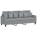 Miniatyrbillede 3 af 7: vidaXL 3-personers sofa med fodskammel 180 cm stof Lysegrå