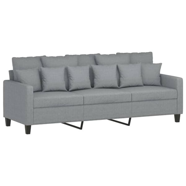 vidaXL 3-personers sofa med fodskammel 180 cm stof Lysegrå