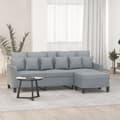 Miniatyrbillede 7 af 7: vidaXL 3-personers sofa med fodskammel 180 cm stof Lysegrå