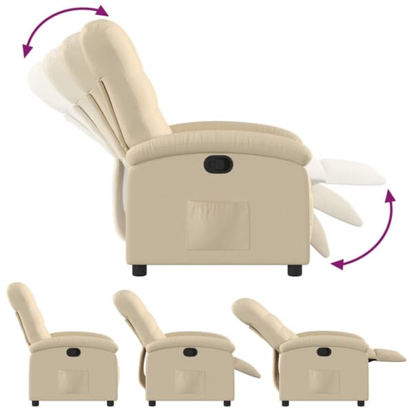 vidaXL Reclinerfåtölj gräddvit tyg
