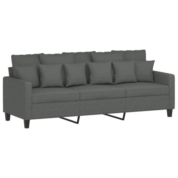 vidaXL 3-sitssoffa mörkgrå 180 cm tyg