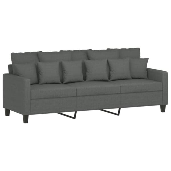 vidaXL sofasæt 4 dele med puder stof mørkegrå