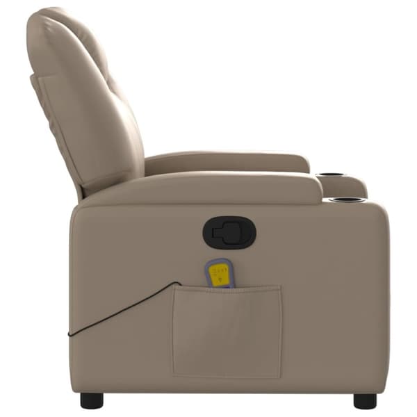 vidaXL Massagefåtölj cappuccino konstläder