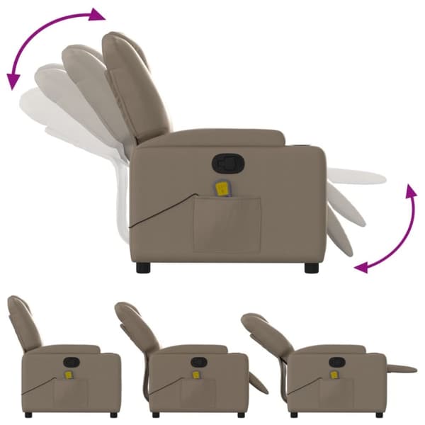 vidaXL Massagefåtölj cappuccino konstläder