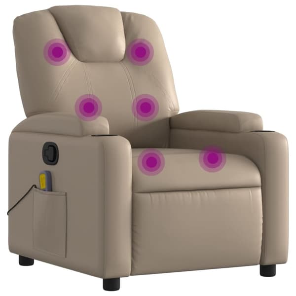 vidaXL Massagefåtölj cappuccino konstläder