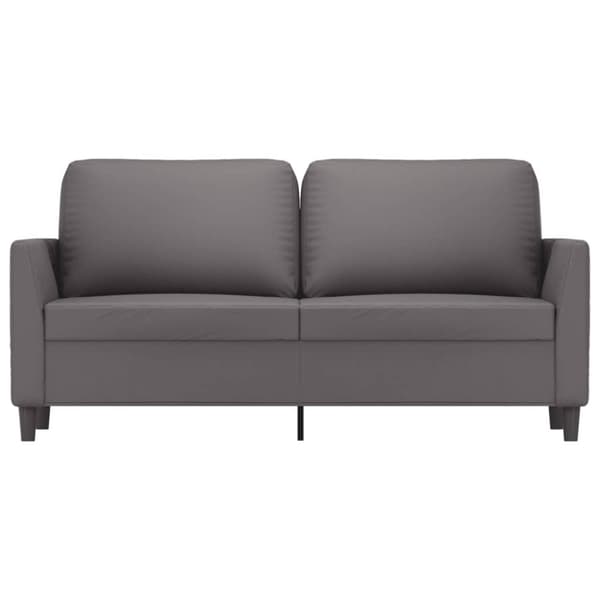 vidaXL 2-sitssoffa grå 140 cm konstläder