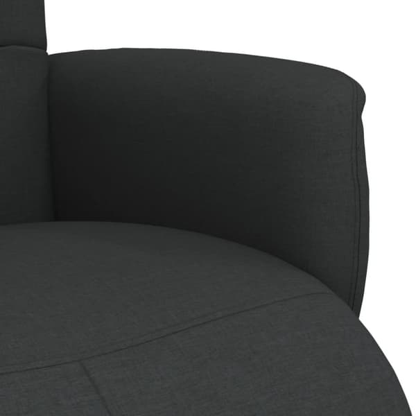 vidaXL Reclinerfåtölj med fotstöd svart tyg