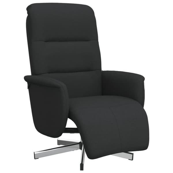 vidaXL Reclinerfåtölj med fotstöd svart tyg