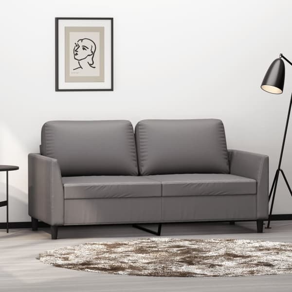 vidaXL 2-personers sofa 140 cm kunstlæder grå