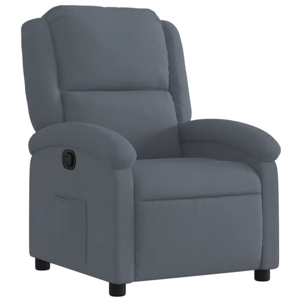vidaXL Reclinerfåtölj mörkgrå sammet