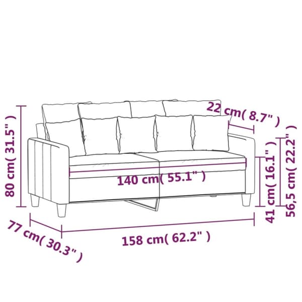 vidaXL 2-sitssoffa brun 140 cm tyg