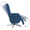 Miniatyrbild 6 av 11: vidaXL Massagefåtölj med fotstöd blå tyg