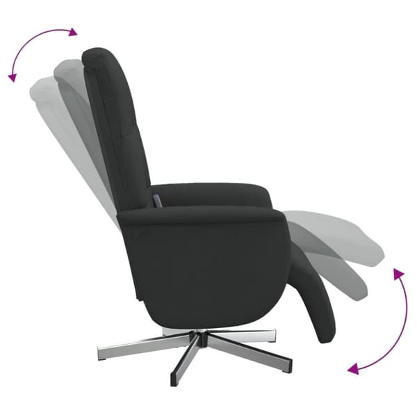 vidaXL Massagefåtölj med fotstöd svart tyg
