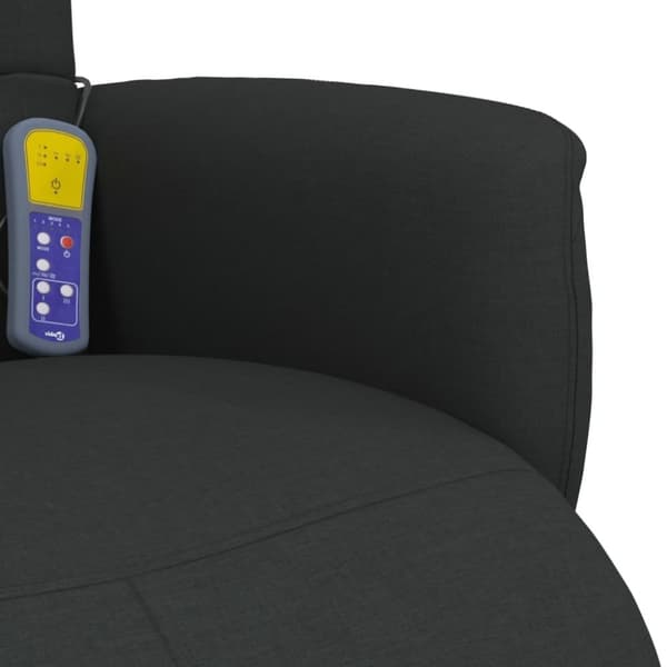 vidaXL Massagefåtölj med fotstöd svart tyg