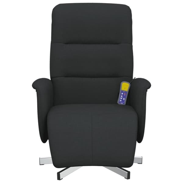 vidaXL Massagefåtölj med fotstöd svart tyg