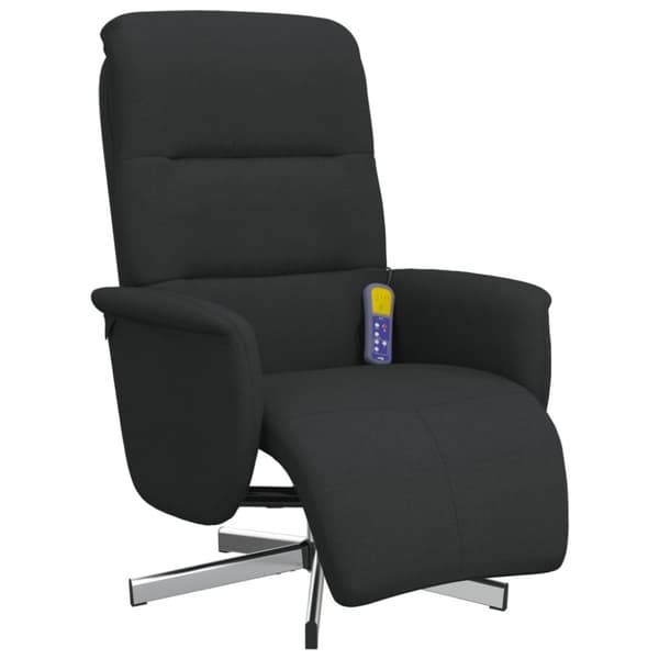 vidaXL Massagefåtölj med fotstöd svart tyg