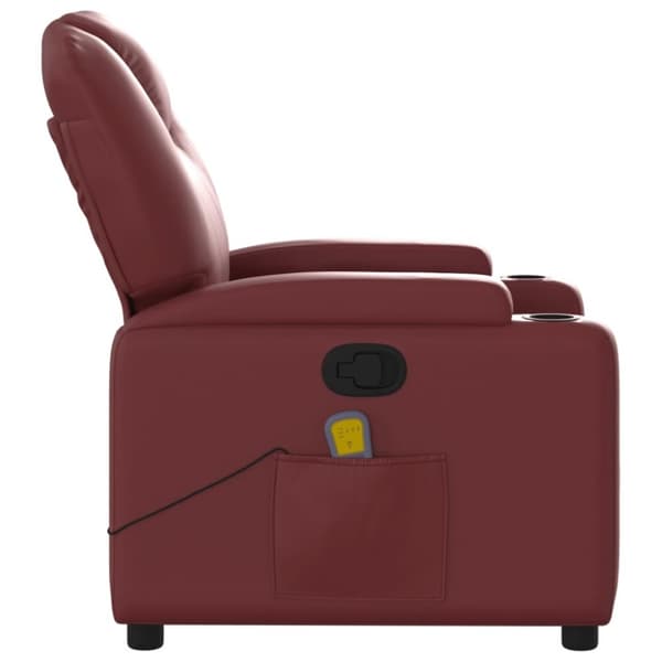 vidaXL Massagefåtölj vinröd konstläder