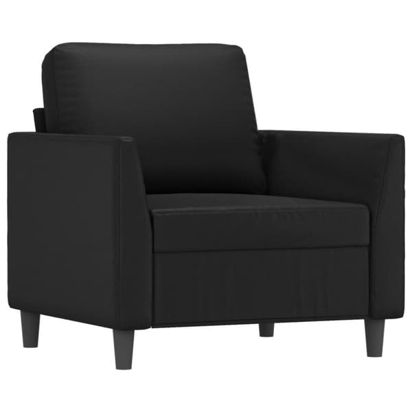 vidaXL sofasæt 3 dele med hynder kunstlæder sort
