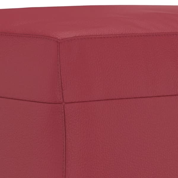 vidaXL sofasæt 3 dele med hynder kunstlæder vinrød