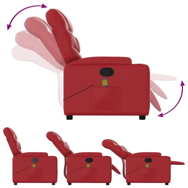 vidaXL Massagefåtölj röd konstläder