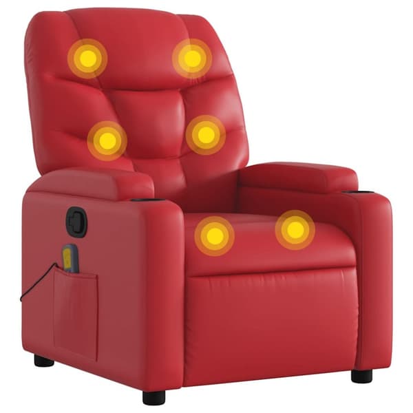 vidaXL Massagefåtölj röd konstläder