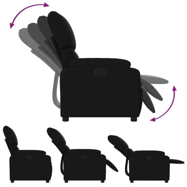 vidaXL Reclinerfåtölj svart tyg