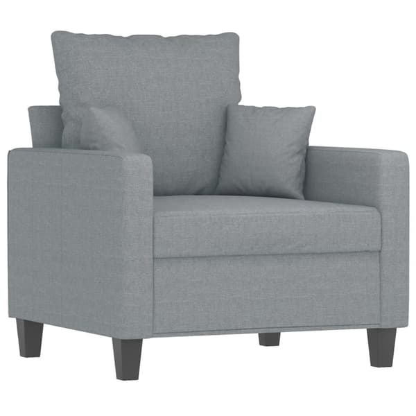 vidaXL sofasæt 3 dele med puder stof lysegrå