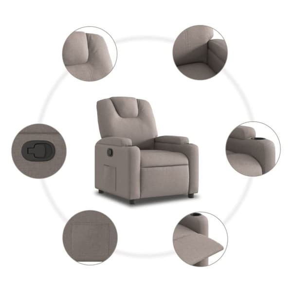 vidaXL Reclinerfåtölj taupe tyg