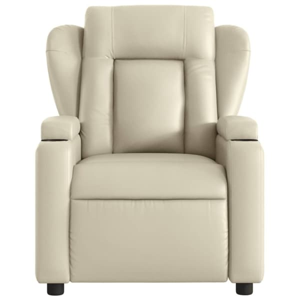 vidaXL Reclinerfåtölj gräddvit konstläder