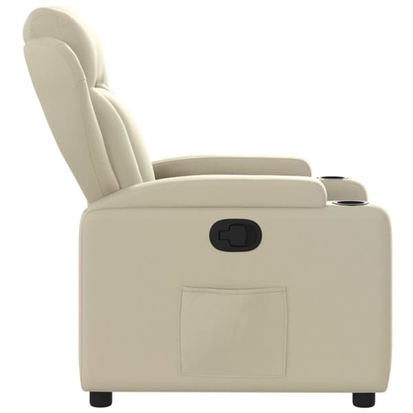vidaXL Reclinerfåtölj gräddvit konstläder