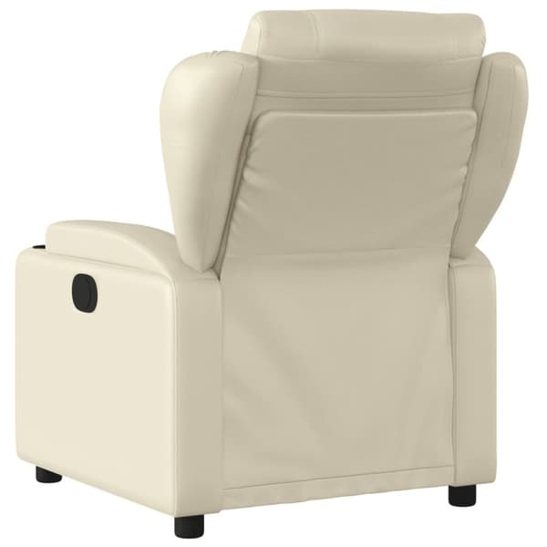 vidaXL Reclinerfåtölj gräddvit konstläder