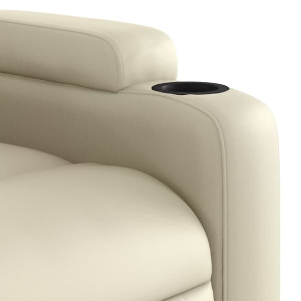 vidaXL Reclinerfåtölj gräddvit konstläder